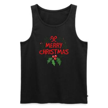 Frohe Weihnachten - Männer Premium Bio Tank Top - Schwarz - Vorne - Michal (187cm)