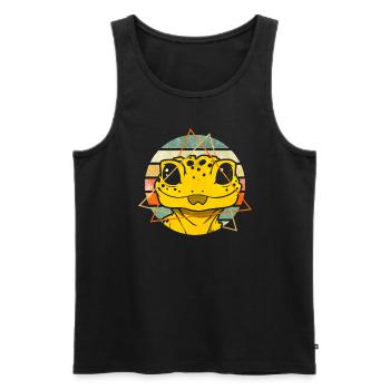 Süsser Gecko - Männer Premium Bio Tank Top - Schwarz - Vorne - AI Model Male 178 light (178cm)