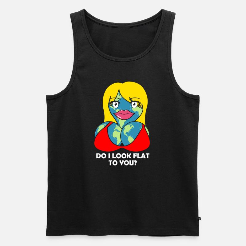 Flache Erde Witz - Männer Premium Bio Tank Top - Schwarz