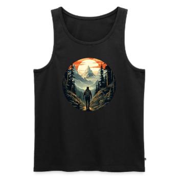 Forest Nature Trekking Adventure - Men's Premium Organic Tank Top - black - Front - Michal (187cm)