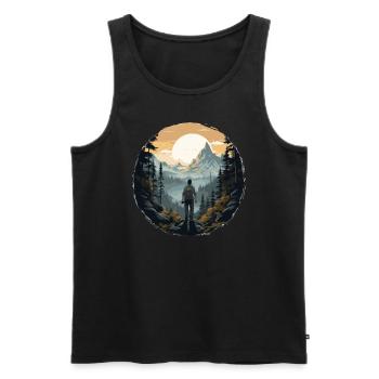 Forest Nature Trekking Adventure - Men's Premium Organic Tank Top - black - Front - Michal (187cm)