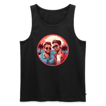 LGBT Gay Valentinstag Idee für Schwule - Männer Premium Bio Tank Top - Schwarz - Vorne - Michal (187cm)