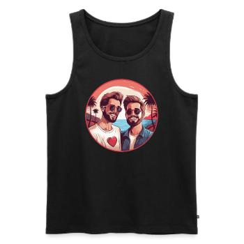 LGBT Gay Valentinstag Idee für Schwule - Männer Premium Bio Tank Top - Schwarz - Vorne - Michal (187cm)