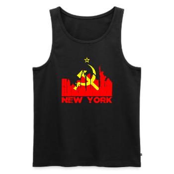 Soviet Communist New York - Men's Premium Organic Tank Top - black - Front - AI Model Male 178 light (178cm)
