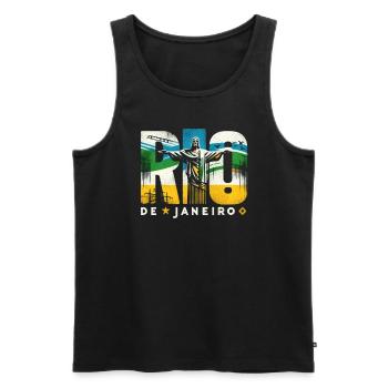Rio de Janeiro Brasilien - Männer Premium Bio Tank Top - Schwarz - Vorne - AI Model Male 178 light (178cm)