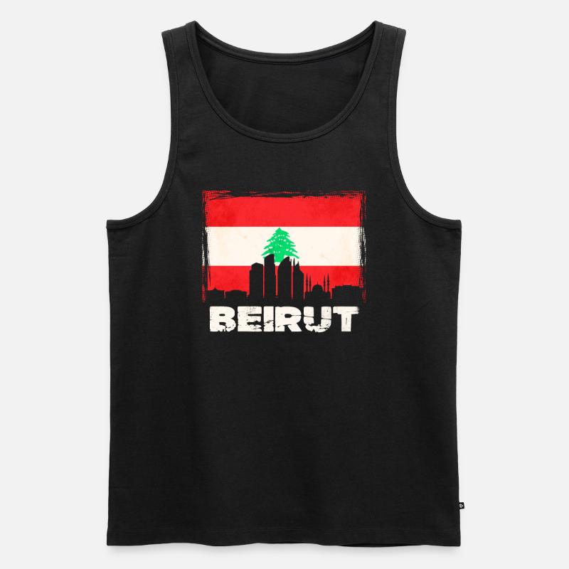 Beyrouth Liban Drapeau - Débardeur bio Premium Homme - noir