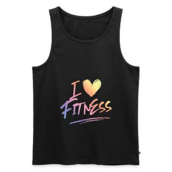I love fitness - Men's Premium Organic Tank Top - black - Front - Michal (187cm)