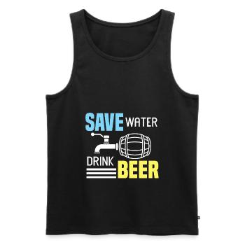 Bier Alkohol Party Trinkspiel Saufen - Männer Premium Bio Tank Top - Schwarz - Vorne - AI Model Male 178 light (178cm)