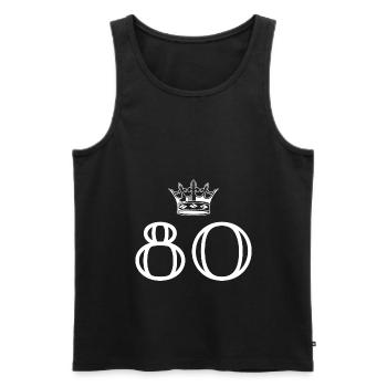 80 Zahl Krone - Männer Premium Bio Tank Top - Schwarz - Vorne - Michal (187cm)