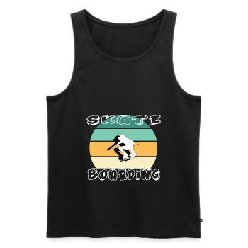 Skater Skateboardfahrer Skateboard fahren - Männer Premium Bio Tank Top - Schwarz - Vorne - Michal (187cm)