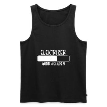 Elektriker Spruch Lustiges Elektriker Geschenk - Männer Premium Bio Tank Top - Schwarz - Vorne - Michal (187cm)