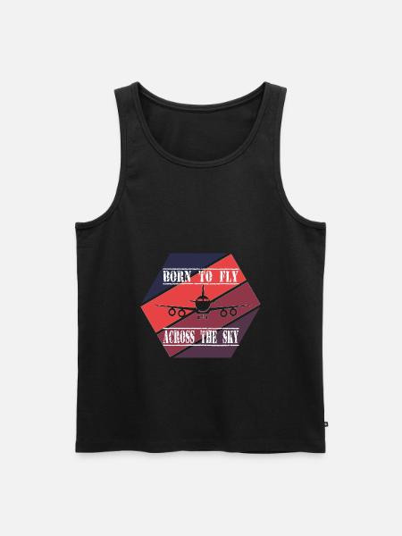 Pilot Airplane Flying Runway - Men's Premium Organic Tank Top - black