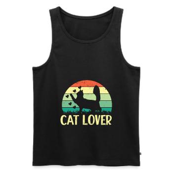 Cat Cats Cat Lover Pet - Men's Premium Organic Tank Top - black - Front - Michal (187cm)