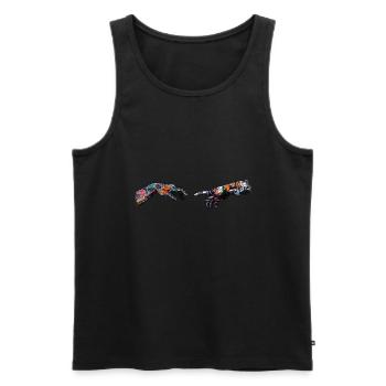 Tattoo Hände - Erschaffung - Männer Premium Bio Tank Top - Schwarz - Vorne - Michal (187cm)