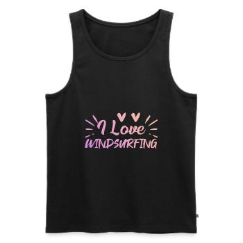I love windsurfing - Men's Premium Organic Tank Top - black - Front - Michal (187cm)