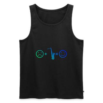 Saxophonist Herren Saxophonistin Saxophon Saxofon - Männer Premium Bio Tank Top - Schwarz - Vorne - Michal (187cm)