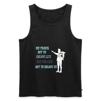 Wandern Wanderung Berg Spazieren Wanderschuhe - Männer Premium Bio Tank Top - Schwarz - Vorne - Michal (187cm)