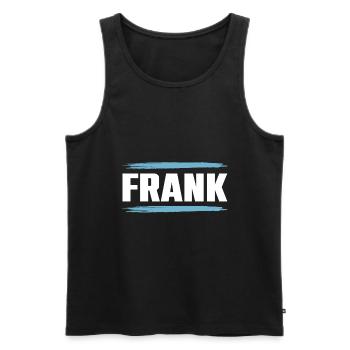 Frank - Männer Premium Bio Tank Top - Schwarz - Vorne - AI Model Male 178 light (178cm)