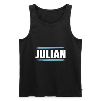 Julian - Männer Premium Bio Tank Top - Schwarz - Vorne - Michal (187cm)