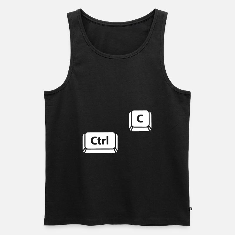 Ctrl C - Männer Premium Bio Tank Top - Schwarz