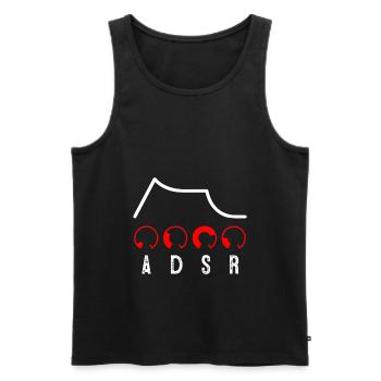 ADSR Modular Techno Festival Nerd Synthesizer - Männer Premium Bio Tank Top - Schwarz - Vorne - AI Model Male 178 light (178cm)