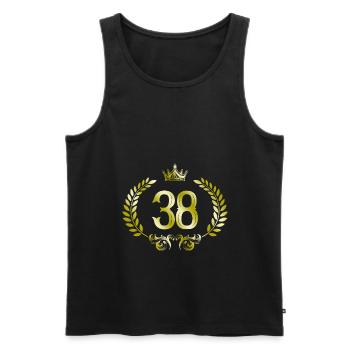 Couronne de 38 chiffres - Débardeur bio Premium Homme - noir - Devant - Michal (187cm)