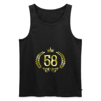 58 Couronne de chiffres - Débardeur bio Premium Homme - noir - Devant - Michal (187cm)