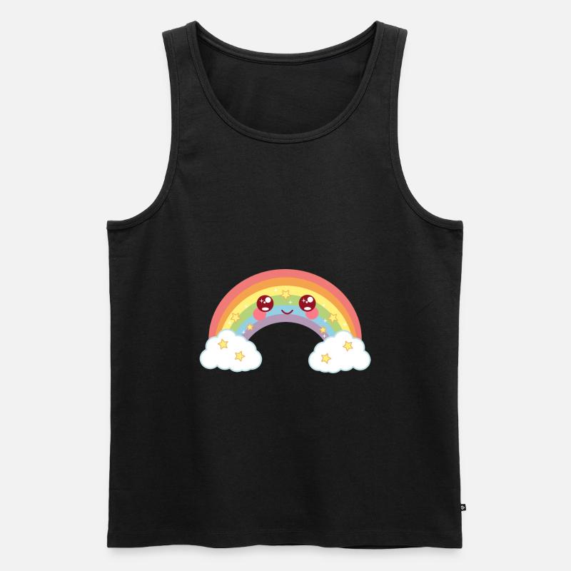 Rainbow - Regenbogen - Männer Premium Bio Tank Top - Schwarz