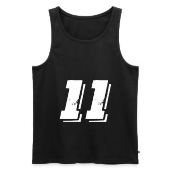 11 Zahl Symbol - Männer Premium Bio Tank Top - Schwarz - Vorne - Michal (187cm)