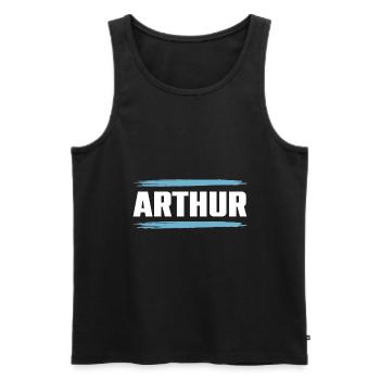 Arthur - Débardeur bio Premium Homme - charbon - Devant - Alexander (188cm)