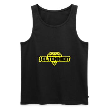 Seltenheit Diamant Spruch Motto - Männer Premium Bio Tank Top - Schwarz - Vorne - Michal (187cm)