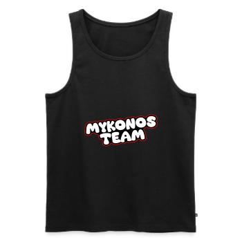 L’équipe de Mykonos - Débardeur bio Premium Homme - noir - Devant - Michal (187cm)