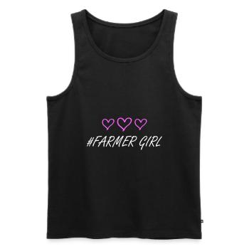 Fermier Fille Fille Coeur Amour - Débardeur bio Premium Homme - noir - Devant - Michal (187cm)