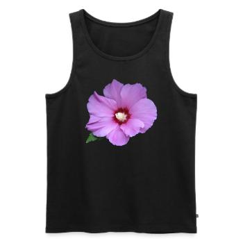 Fleur rose rose Guimauve rose - Débardeur bio Premium Homme - noir - Devant - AI Model Male 178 light (178cm)