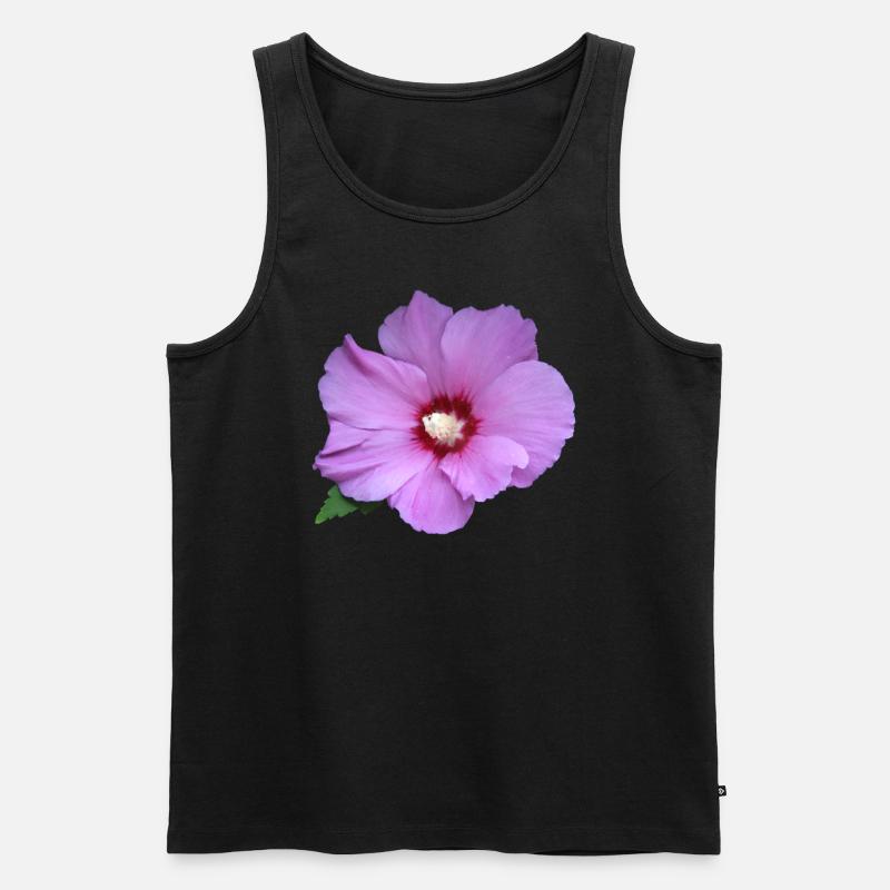 Rose rosa Blume Roseneibisch - Männer Premium Bio Tank Top - Schwarz
