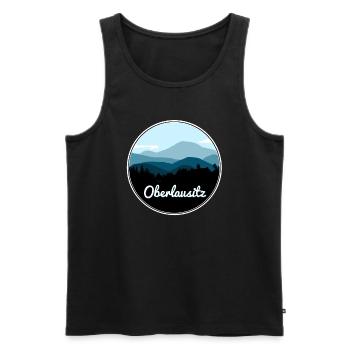 Oberlausitz - Männer Premium Bio Tank Top - Schwarz - Vorne - AI Model Male 178 light (178cm)