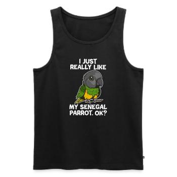 Sénégal Perroquet Carotte Perroquet Kawaii - Débardeur bio Premium Homme - noir - Devant - Michal (187cm)