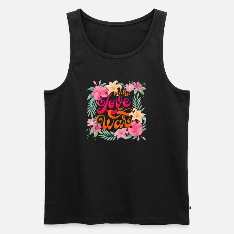 Make Love. Not War - Männer Premium Bio Tank Top - Schwarz