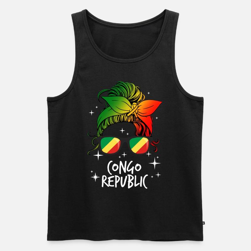 Kongo Republik - Männer Premium Bio Tank Top - Schwarz