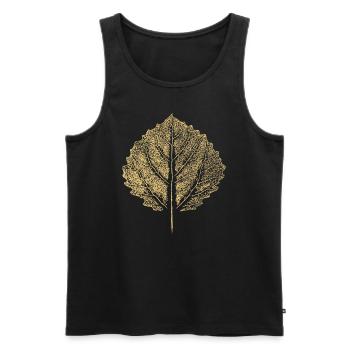 Birkenblatt - Blatt Birke - Natur & Botanik - Männer Premium Bio Tank Top - Schwarz - Vorne - AI Model Male 178 light (178cm)