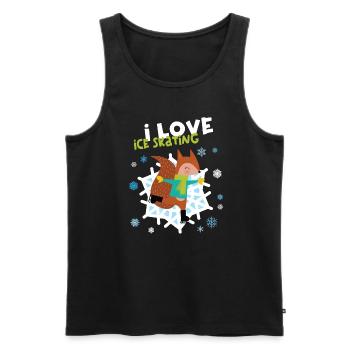 Eiskunstlaufen Eistanz Kostüm Schlittschuhe - Männer Premium Bio Tank Top - Schwarz - Vorne - AI Model Male 178 light (178cm)