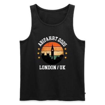 London 2025 Abifaht Abi Reise Abitur Fahrt England - Männer Premium Bio Tank Top - Schwarz - Vorne - Michal (187cm)