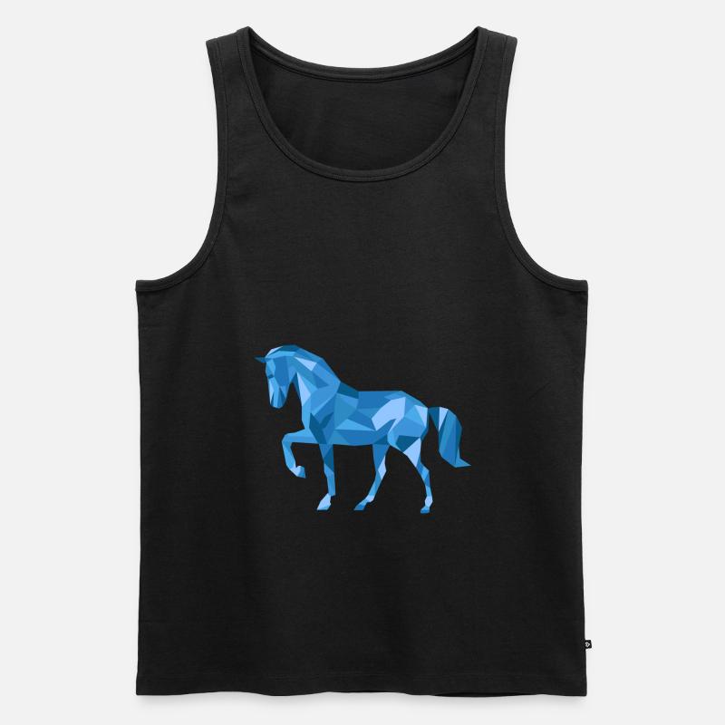 Pferd Polygon - Männer Premium Bio Tank Top - Schwarz