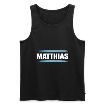Matthias - Débardeur bio Premium Homme - noir - Devant - AI Model Male 178 light (178cm)