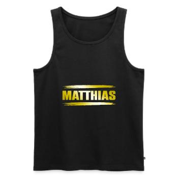 Matthias - Débardeur bio Premium Homme - noir - Devant - AI Model Male 178 light (178cm)