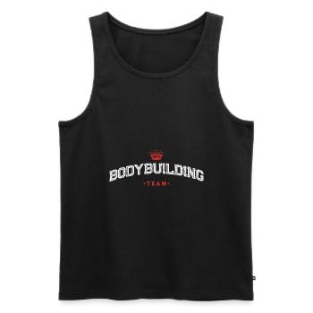 Entraînement d’équipe de musculation - Débardeur bio Premium Homme - noir - Devant - Michal (187cm)