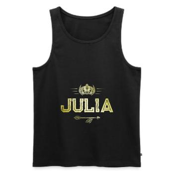 Julia - Männer Premium Bio Tank Top - Schwarz - Vorne - Michal (187cm)