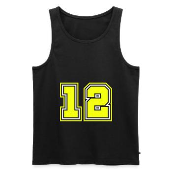 Symbole de 12 chiffres - Débardeur bio Premium Homme - noir - Devant - Michal (187cm)