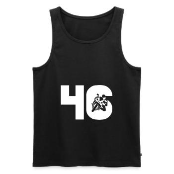 Motorsport Startnummer 46 Motorrad - Männer Premium Bio Tank Top - Schwarz - Vorne - AI Model Male 178 light (178cm)