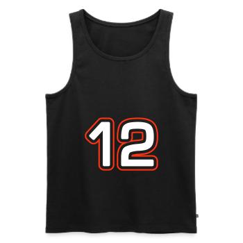 Symbole de 12 chiffres - Débardeur bio Premium Homme - noir - Devant - Michal (187cm)